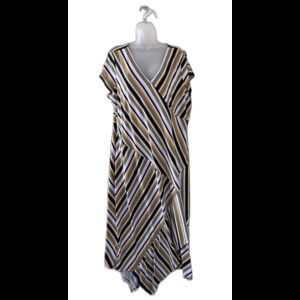 Du Jour Women’s Multi‑Color Wrap Dress Size XL Short Sleeve V‑Neck